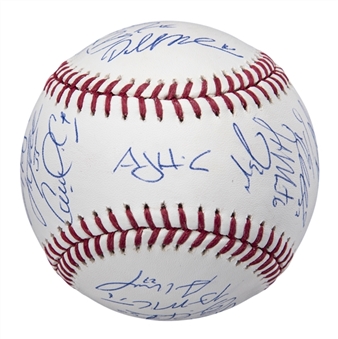 2017 World Series Champions Houston Astros Team Signed OML Manfred World Series Baseball With 22 Signatures (Tristar)